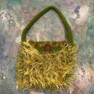Handbag Fuzzy Green Bag